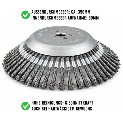Preview: Ersatzbürste für AS-Motor AS 30 Weedhex 140 160 Tellerbürste G07323029 E-WeedHex