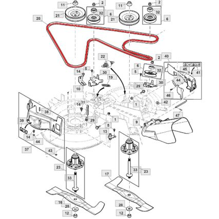 Preview: Keilriemen Mähwerk GX25209 für John Deere X115R X116R X117R X146R X147R 92H