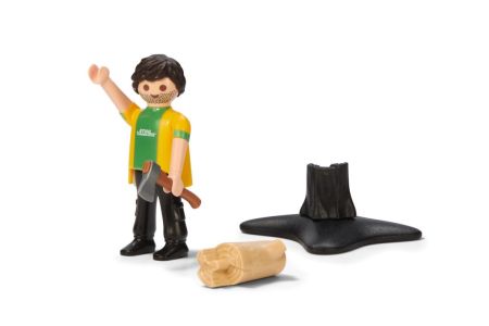 Playmobil Figur mit Axt und STIHL Timbersports T-Shirt