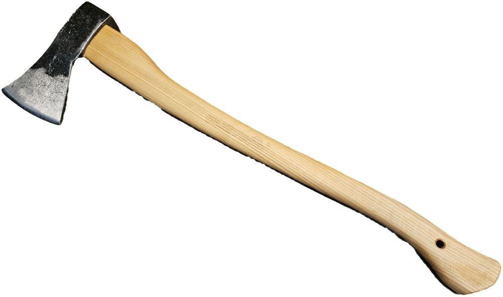 Krumpholz Forstaxt 70cm Eschen-Kuhfußstiel 1.800g handgeschmiedet Fällaxt