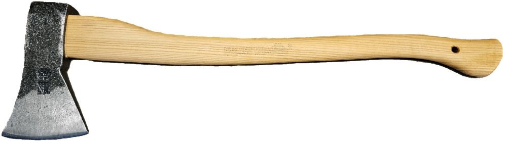 Krumpholz Forstaxt 70cm Eschen-Kuhfußstiel 1.800g handgeschmiedet Fällaxt