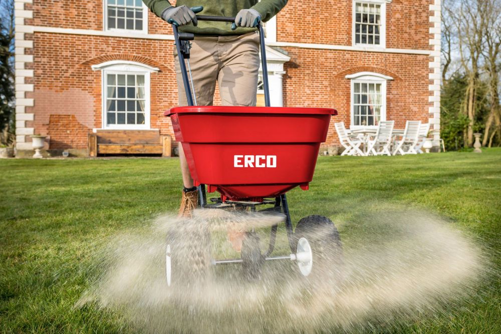 ERCO SP-1210 Streuwagen für Salz 35L Rasendünger Handstreuwagen Streusalz