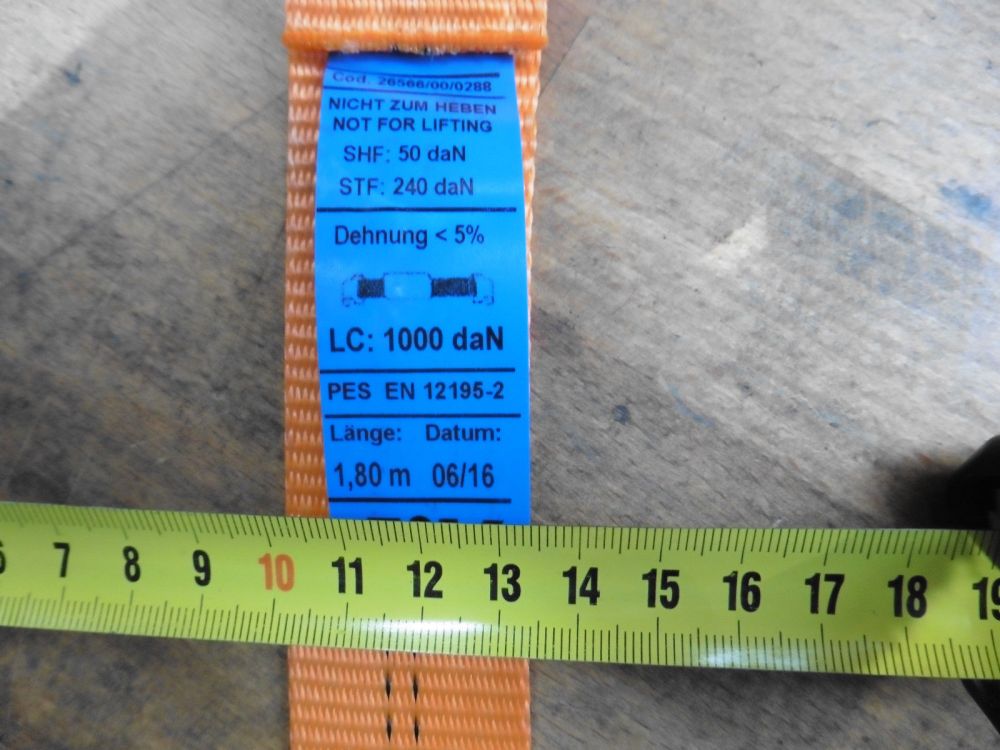 4 x Zurrgurte 1,8 m Autotransport Anhänger Ladungssicherung Car Lashing 1000 daN