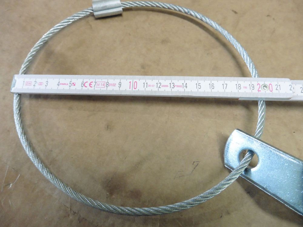 Abreißseil Halteseil mit Halterung PKW  Anhänger Kupplung 999202 verzinkt 90 mm