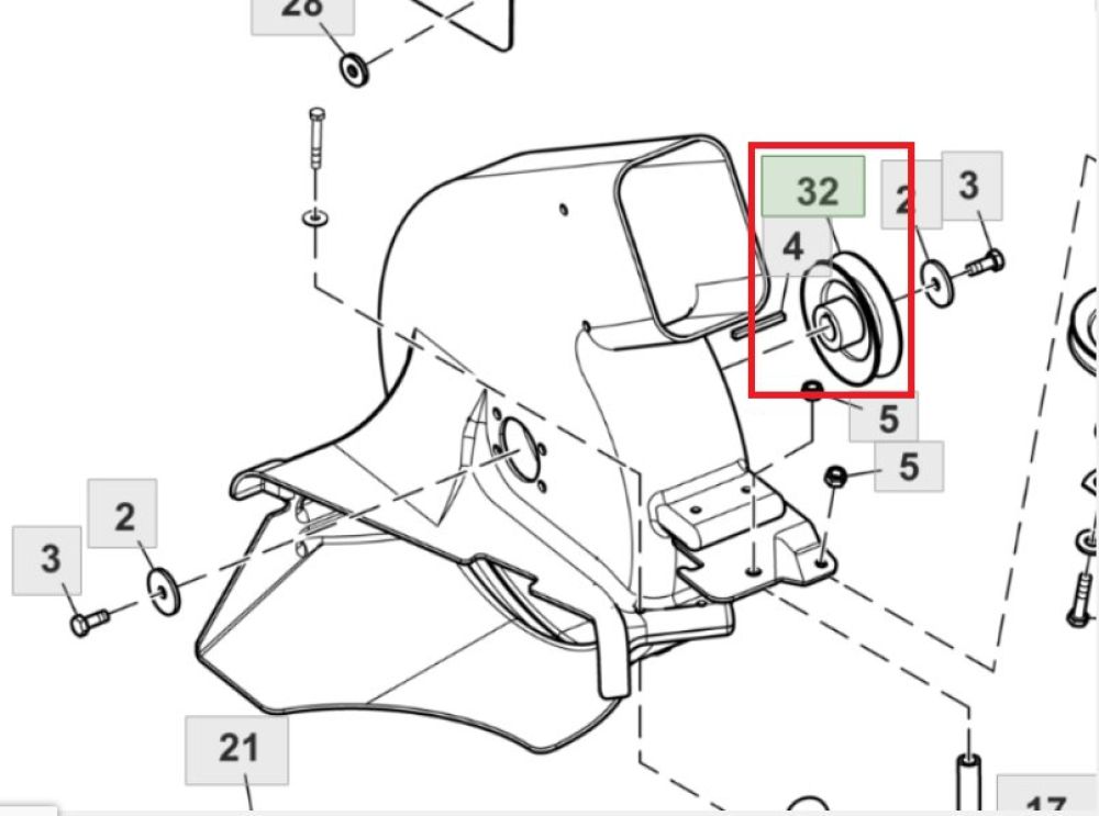 original John Deere Spannrolle Umlenkrolle Power Flow 38" 48" 54" 335 LX LA G